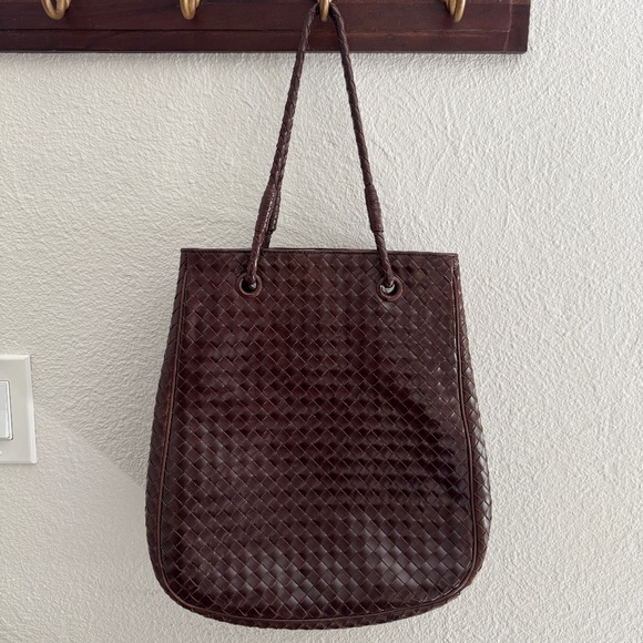 Vintage Bottega Veneta Intrecciato Leather Tote Bag - Picture 1 of 6
